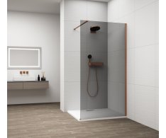 Polysan Esca Copper Matt Jednodílná Sprchová Zástěna K Instalaci Ke Stěně, Kouřov