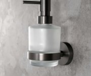Sapho X-round Gun Metal Dávkovač Mýdla 200ml, Mléčné Sklo, Gun Metal