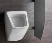 Sapho Dělící Stěna Mezi Urinály 40x80cm, Kouřové Sklo Matné, černá Mat