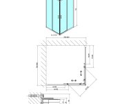 Polysan Easy Black čtvercová Sprchová Zástěna 800x800mm, čiré Sklo