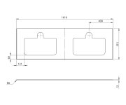 Sapho Brahea Deska Rockstone Se 2 Otvory 161x51,5cm (80+80cm), Bílá Mat