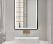 Aqualine Corna Zrcadlo S Led Osvětlením 60x80cm, Dotykový Senzor, Stmívatelné, černá Mat
