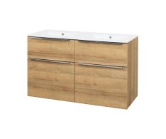 Mereo Mailo, Koupelnová Skříňka S Keramickým Umyvadlem 121 Cm, Dub Riviera, Elox Al Madlo