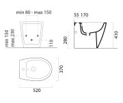 Gsi Modo Bidet Stojící 37x52cm, černá Mat