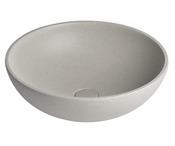 Sapho Turf Betonové Umyvadlo Na Desku, Včetně Výpusti, ø 44cm, Bílý Pískovec
