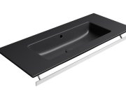 Gsi Pura Keramické Umyvadlo Slim 102x46cm, Bez Otvoru, černá Mat