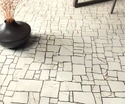 Dlažba jako mramor Settecento Lichen Fragments Naturale 120x120 Rett. - bílá