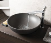 Sapho Turf Betonové Umyvadlo Na Desku, Včetně Výpusti, ø 44cm, černý Granit