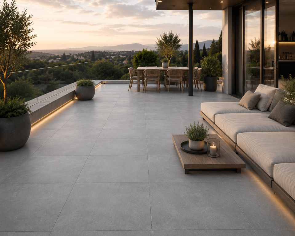 Realizace Balkon s dlažbou Sant Agostino Set Concrete Pearl