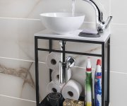 Sapho Minor Deska Pod Umývátko 40x22,5cm, Baterie Vpravo, Litý Mramor, Bílá
