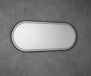 Sapho Kaira Oválné Zrcadlo S Led Osvětlením 120x50cm, černá Mat