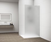 Polysan Esca White Matt Jednodílná Sprchová Zástěna K Instalaci Ke Stěně, Matné Sklo, 900 Mm