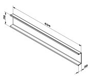 Sapho Chanel Dekorační Lišta Mezi Zásuvky 634x70x20 Mm, černá Mat
