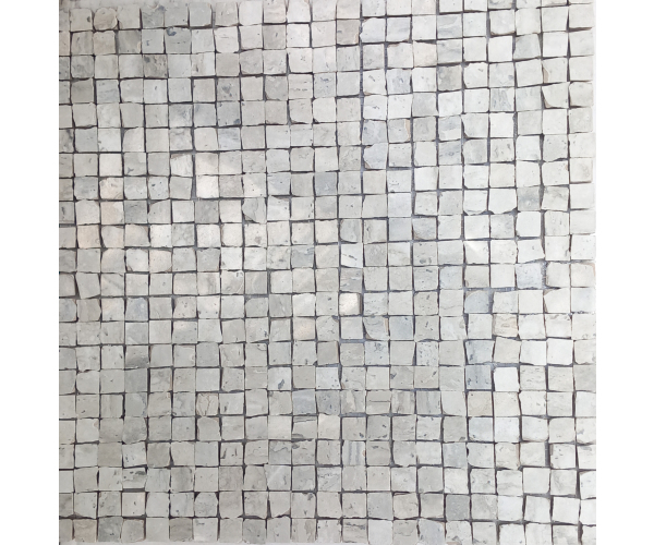 Mozaika jako travertin Sichenia Travertini XL White Mosaico Lapp. Rett. 30x30 - bílá (skladem)