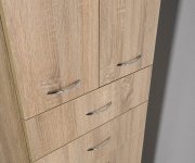 Aqualine Zoja/keramia Fresh Skříňka Vysoká S Košem 50x184x29cm, Dub Platin