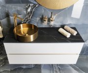 Sapho Aurum Nerezové Umyvadlo Na Desku, Průměr 38cm, Včetně Výpusti, Zlato Mat