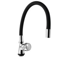 Aqualine Stojánkový Ventil 1/2", Flexibilní Ramínko, Chrom/černá Mat