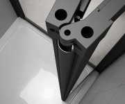 Polysan Easy Black Sprchové Dveře Skládací 900mm, čiré Sklo