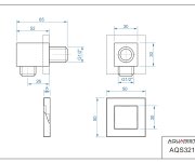 03888quad - Quad - Stěnová Přípojka Pro Sprchovou Hadici, Kovová AQS32102