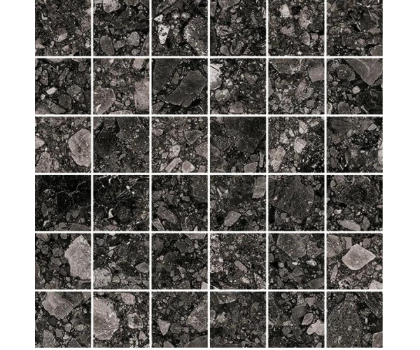 Mozaika jako terrazzo Mirage NORR Svart RR03 Mos. 36T 30x30 Nat. - antracitová
