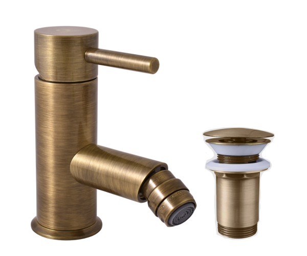 Bidetová baterie s výpustí SEINA Stará mosaz (Bronz) 3/8" SE945.0KSM