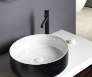 Sapho Fiastra Keramické Umyvadlo Na Desku, ø 40cm, Bílá/černá Mat