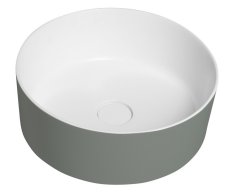 Sapho Thin Umyvadlo Na Desku, Rockstone, ø 38 Cm, Bílá Mat/verde