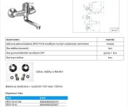 Dřezová Stěnová Baterie, Ramínko 120 Mm, Rozteč 100 Mm - Chrom – Zora ZR3115-K100