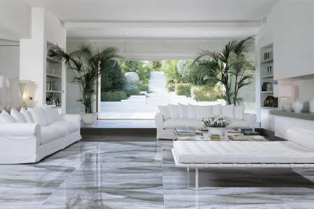Luxusní lapovaná dlažba s dekorem mramoru Brennero Venus Grey 60x60 vhodná do obývacího pokoje