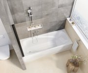 Vanová zástěna PVS1 - PVS1 80, černá+transparent 79840300Z1