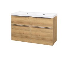Mereo Mailo, Koupelnová Skříňka S Umyvadlem Z Litého Mramoru 121 Cm, Dub Riviera, Elo
