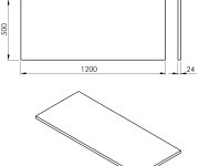 Sapho Plato Deska Rockstone 1200x24x500mm, Bílá Mat