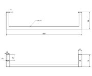 Sapho Hang Držák Ručníků Pod Umyvadlo 560x98mm, černá Mat