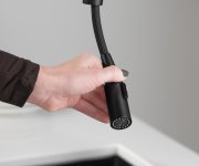 Sapho Flawo Stojánková Dřezová Baterie S Výsuvnou Sprškou, černá Mat