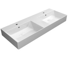 Gsi Kube X Keramické Dvojumyvadlo 120x47cm, Broušená Spodní Hrana, Bílá Extraglaze