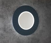 Sapho Lumiro Strip Kulaté Zrcadlo S Led Osvětlením V Rámu ø 90cm, Siena