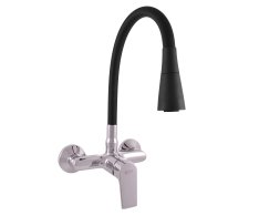 Umyvadlová/dřezová baterie s flexibilním ramínkem COLORADO chrom/černá 100 mm CO102.0/13
