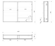 Sapho Linex Galerka S Led Osvětlením, 100x70x15cm, Dub Alabama