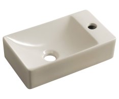 Sapho Margitha Keramické Umývátko 38x22cm, Otvor Pro Baterii Vpravo, Ivory