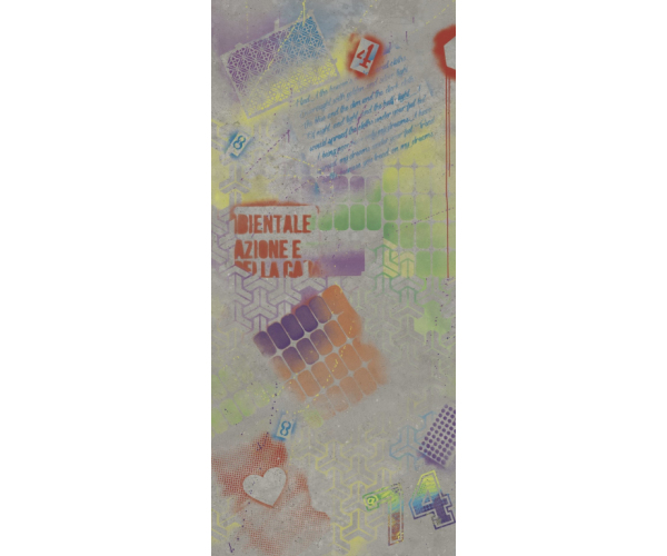 Vzorovaný dekor Flaviker Hyper Dec. Street L. Silver A 120x270 - šedá