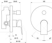 Podomítková baterie Plan PN 061.00 - PN 061.20BLM.O2 Podomítková baterie 2-cestná s tělesem, černá matná X070619