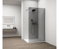 Polysan Esca Gun Metal Jednodílná Sprchová Zástěna K Instalaci Ke Stěně, Kouřové 