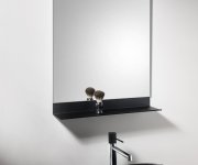 Aqualine Seca Zrcadlo S Policí 40x65cm, Cu Free, černá Mat