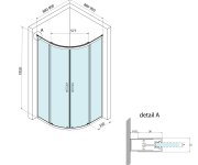 Bruckner Borg čtvrtkruhová Sprchová Zástěna 900x900x1950 Mm, R550, čiré Sklo