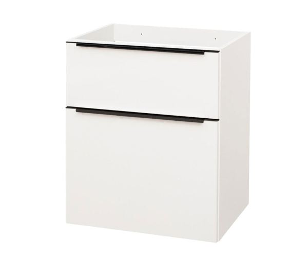 Mereo Mailo, Koupelnová Skříňka 60 Cm, Bílá, černé Madlo