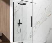 Gelco Spirit Black Sprchové Dveře 1600mm, čiré Sklo