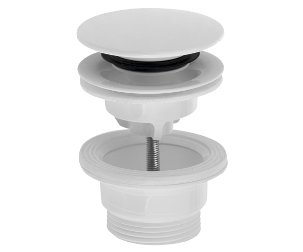 Bruckner Umyvadlová Výpust 5/4“, Click-clack, Velká Zátka, 4-45mm, Abs/bílá