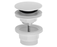 Bruckner Umyvadlová Výpust 5/4“, Click-clack, Velká Zátka, 4-45mm, Abs/bílá