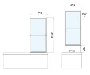 Polysan Kagera Vanová Zástěna S Pneumatickým Zdvihem, š. 710mm, černá Mat, čiré Sklo