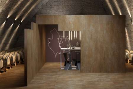 Krásná kovově působící dlažba Century Titan Corten 160x320